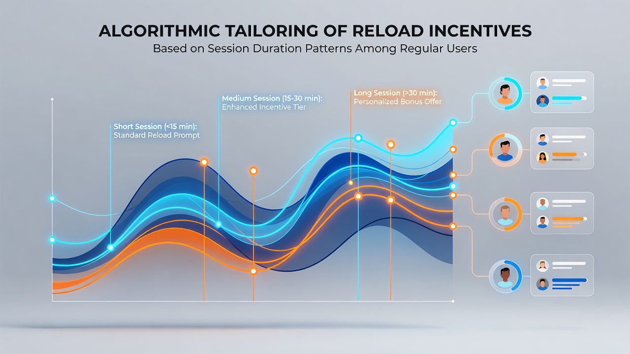 Flowchart illustrating how session duration data feeds into reload bonus algorithms