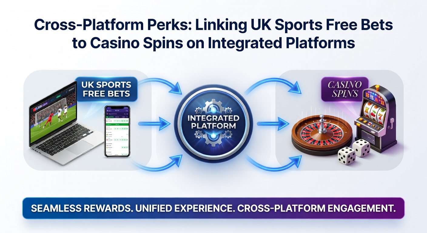 Infographic illustrating the flow from sports free bets to casino spins on a unified platform dashboard
