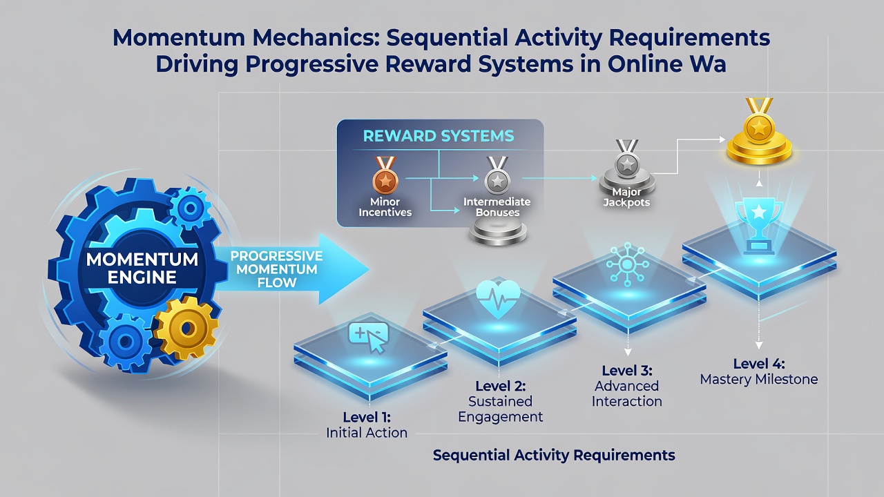 Illustration of progressive reward tiers activated by sequential wagering activities