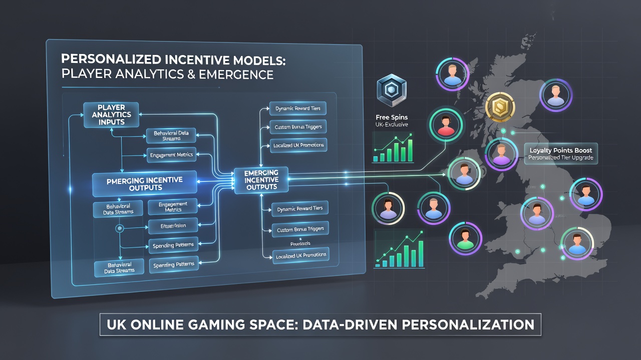 Infographic illustrating personalized incentive models and player segmentation analytics used by UK online gaming operators